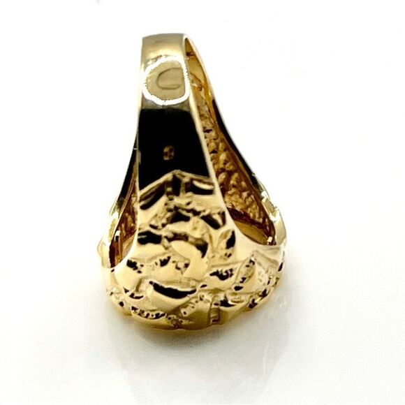 14k Gold Nugget Coin Bezel Ring (coin not included) - Picture 6 of 9